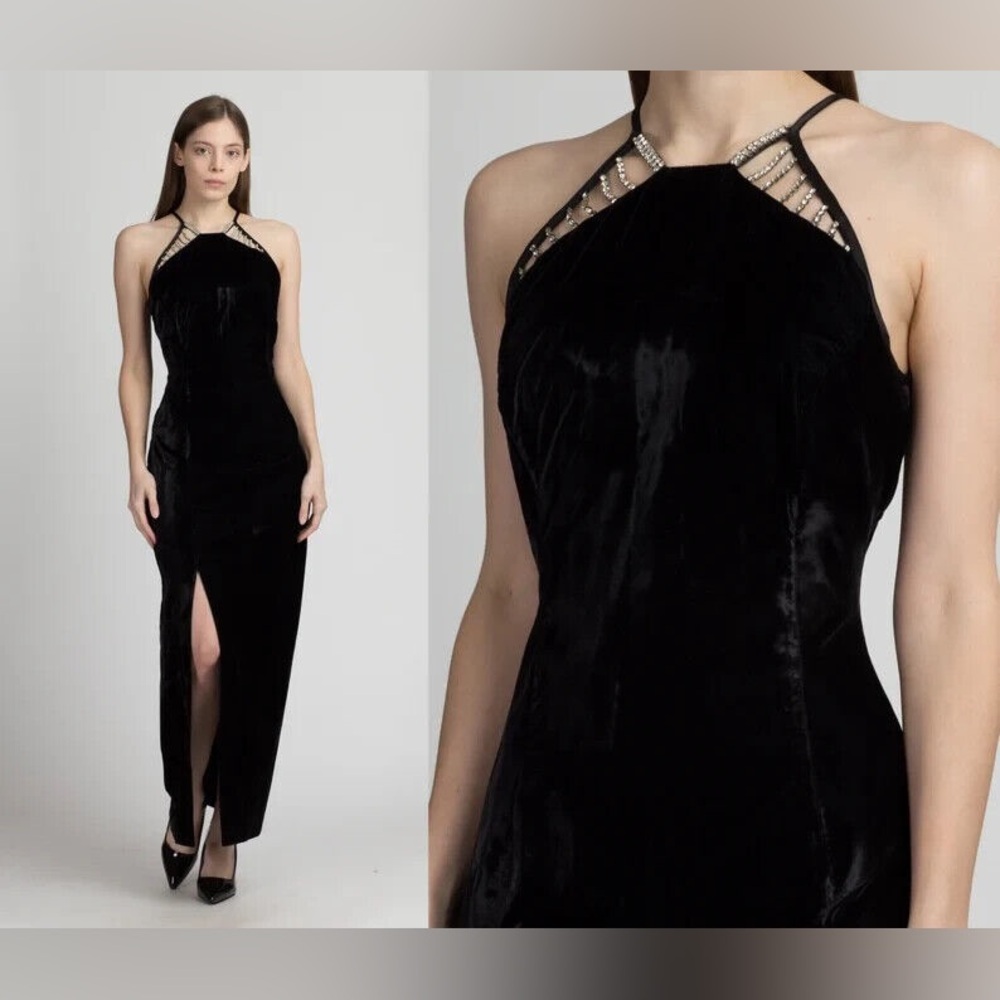 Jessica McClintock for Gunne Sax Vintage 1990s Timeless Black Dress